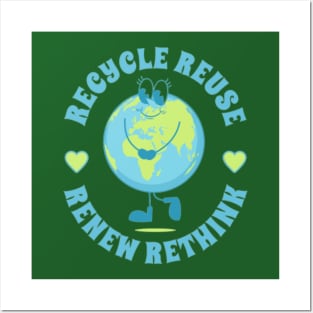 Recycle Reuse Renew Rethink Crisis Environmental Activism Posters and Art